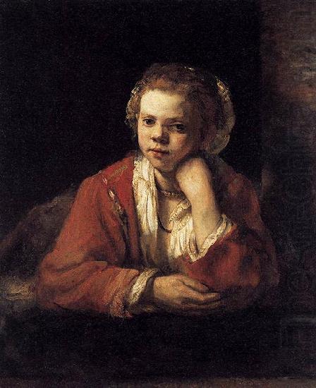 REMBRANDT Harmenszoon van Rijn Girl at a Window china oil painting image